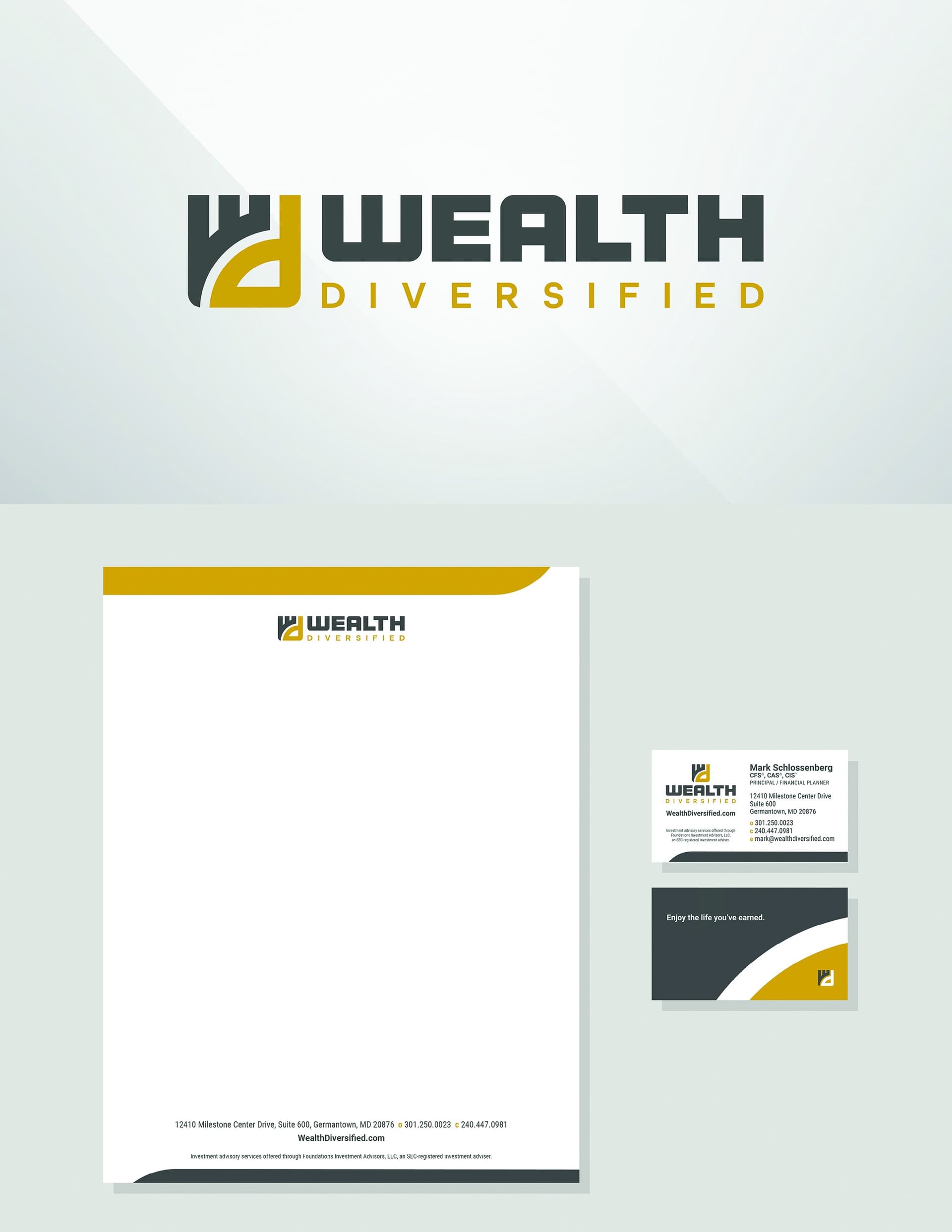 Wealth Diversified Logo — Branding + Identity Programs design — by C3 Media Network — 2025 GDUSA award entry