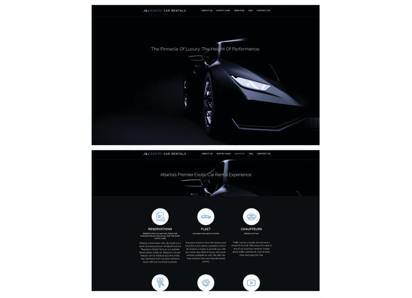 J&J Exotic Rentals Website Design