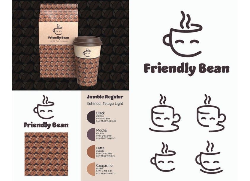 Friendly Bean Coffee Brand Identity