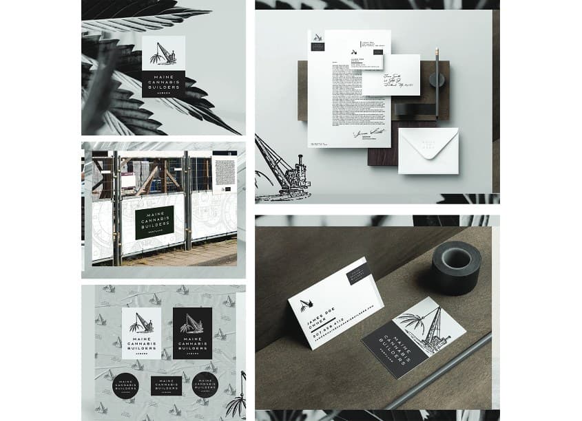 Maine Cannabis Builders Branding — Cannabis Branding + Logos design — by Hugh McCormick Design Company — 2023 GDUSA award entry