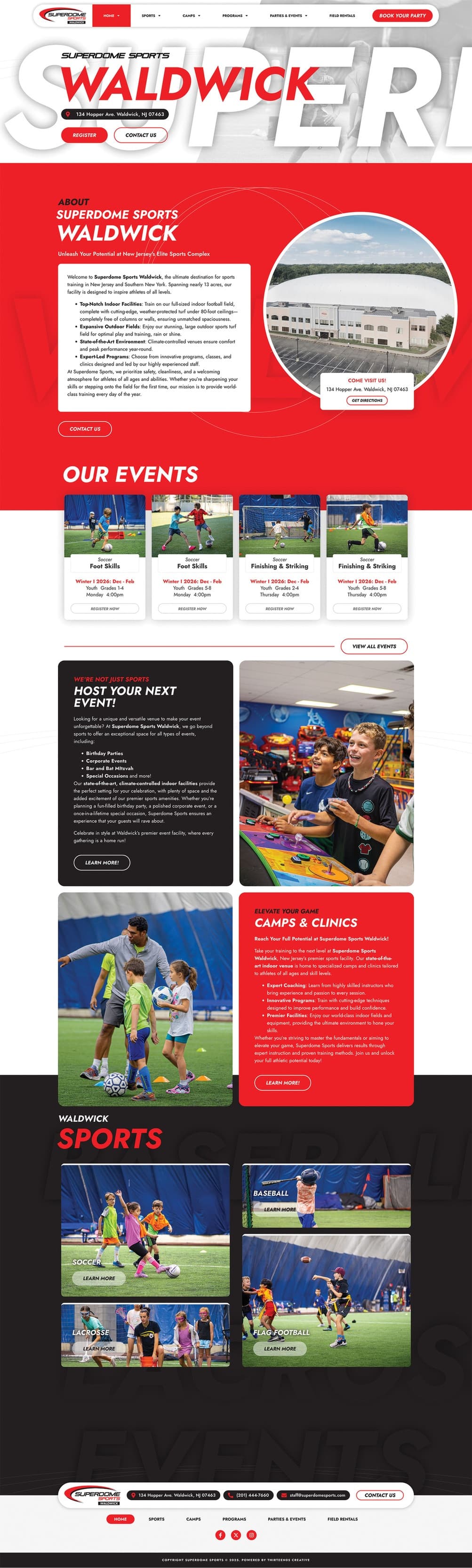 Superdome Sports Website — Website & UX/UI Design — by 1305 Creative — 2025 GDUSA award entry
