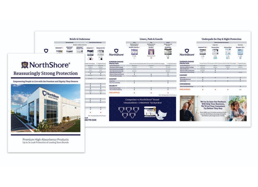 NorthShore® B2B Trifold Brochure — Health & Wellness design — by NorthShore Care Supply — 2022 GDUSA award entry
