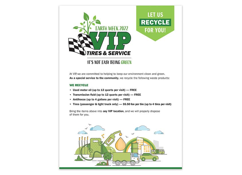 VIP Tires & Service Recycling Poster