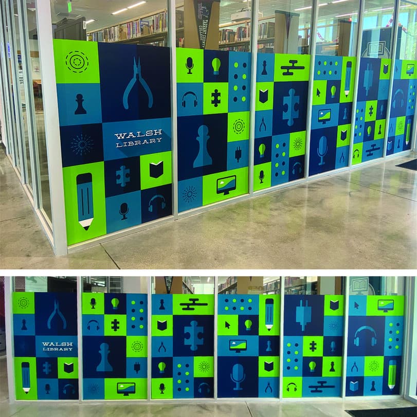 Tarrant County College Walsh Library Window Art
