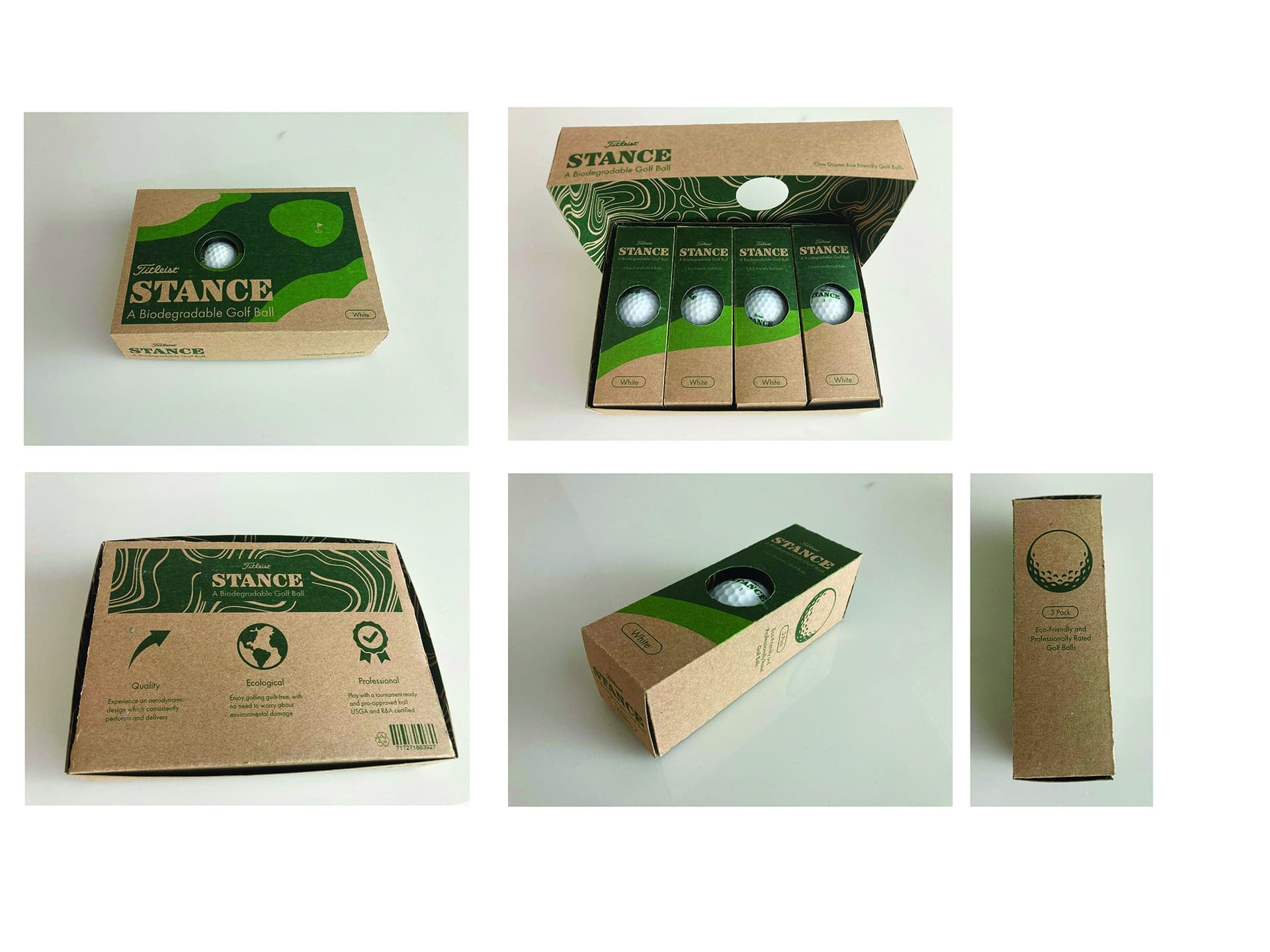 Golf Ball Packaging Student Project — Student Work design — by Watkins College of Design at Belmont University — 2025 GDUSA award entry