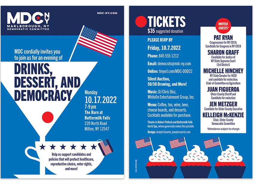 Drinks, Dessert, and Democracy Invite