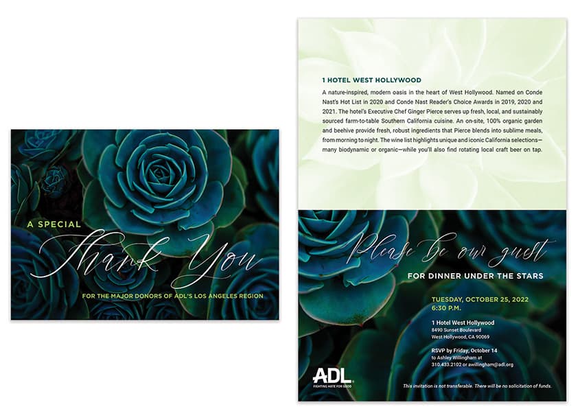 Invitation To Major Donors of ADL’s Los Angeles Region