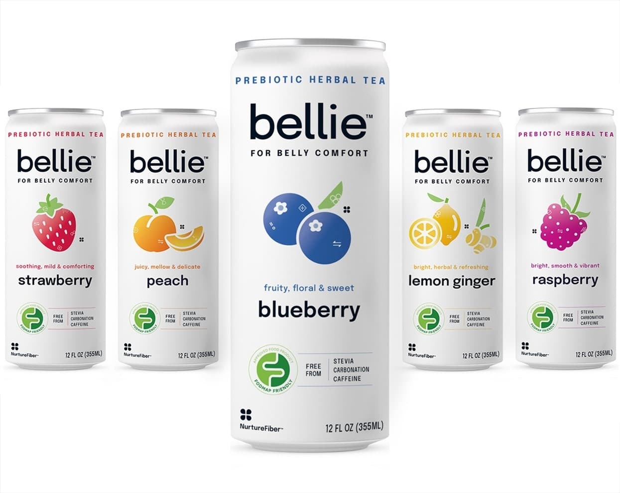 Bellie Prebiotic Teas Can Design — Food & Beverage design — by Stacy Karzen LLC — 2025 GDUSA award entry