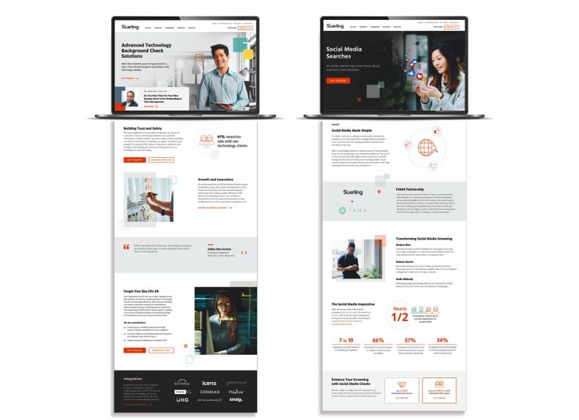 Sterling Industry and Service Pages — Digital Design — by Sterling — 2021 GDUSA award entry