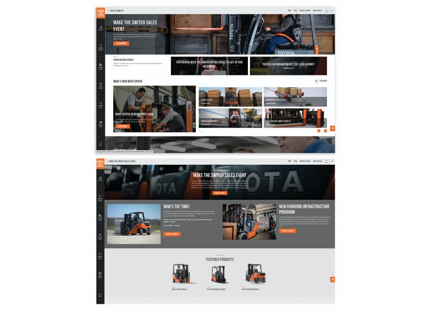 Toyota Forklifts Website — Digital Design — by Black Bear Design — 2021 GDUSA award entry
