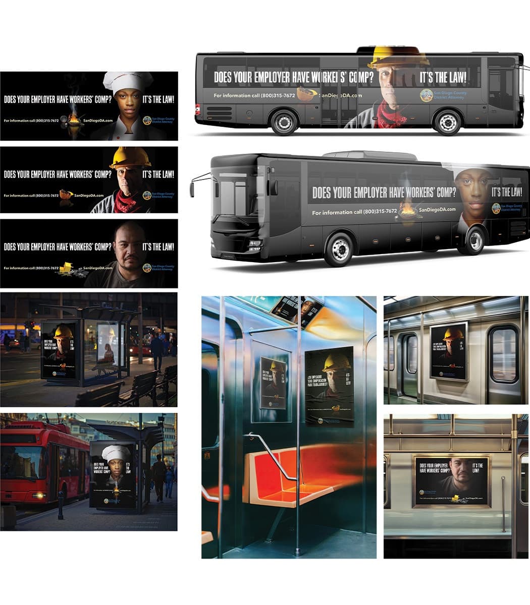 SDCDA Workers Compensation Campaign — Advertising + Ad Campaigns design — by Freaner Creative — 2025 GDUSA award entry