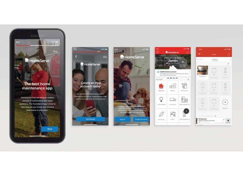 The HomeServe App — Digital Design — by HomeServe - Creative Department — 2021 GDUSA award entry