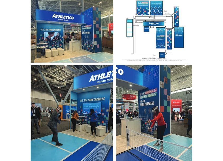 Combined Sections Meeting (CSM) Tradeshow Booth — Health & Wellness design — by Athletico Physical Therapy — 2024 GDUSA award entry