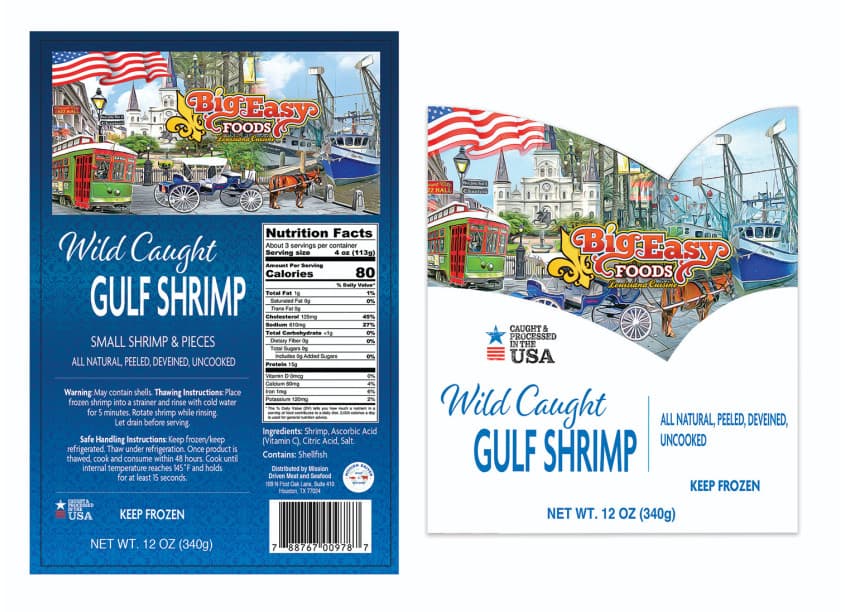 Misfits/Imperfect Wild Caught Gulf Shrimp Packaging