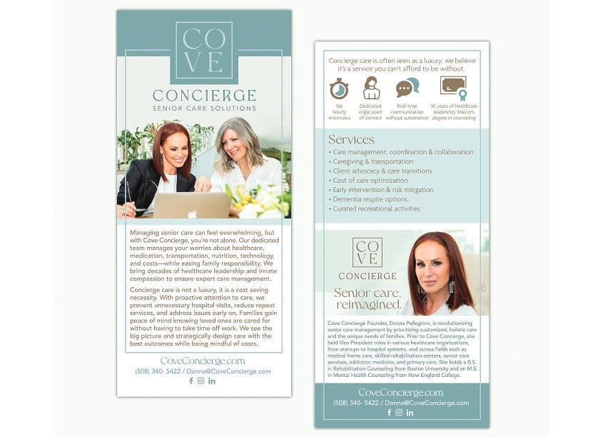 Brand Extension and Rack Card — Health & Wellness design — by Elissa Von Letkemann Art + Design — 2024 GDUSA award entry