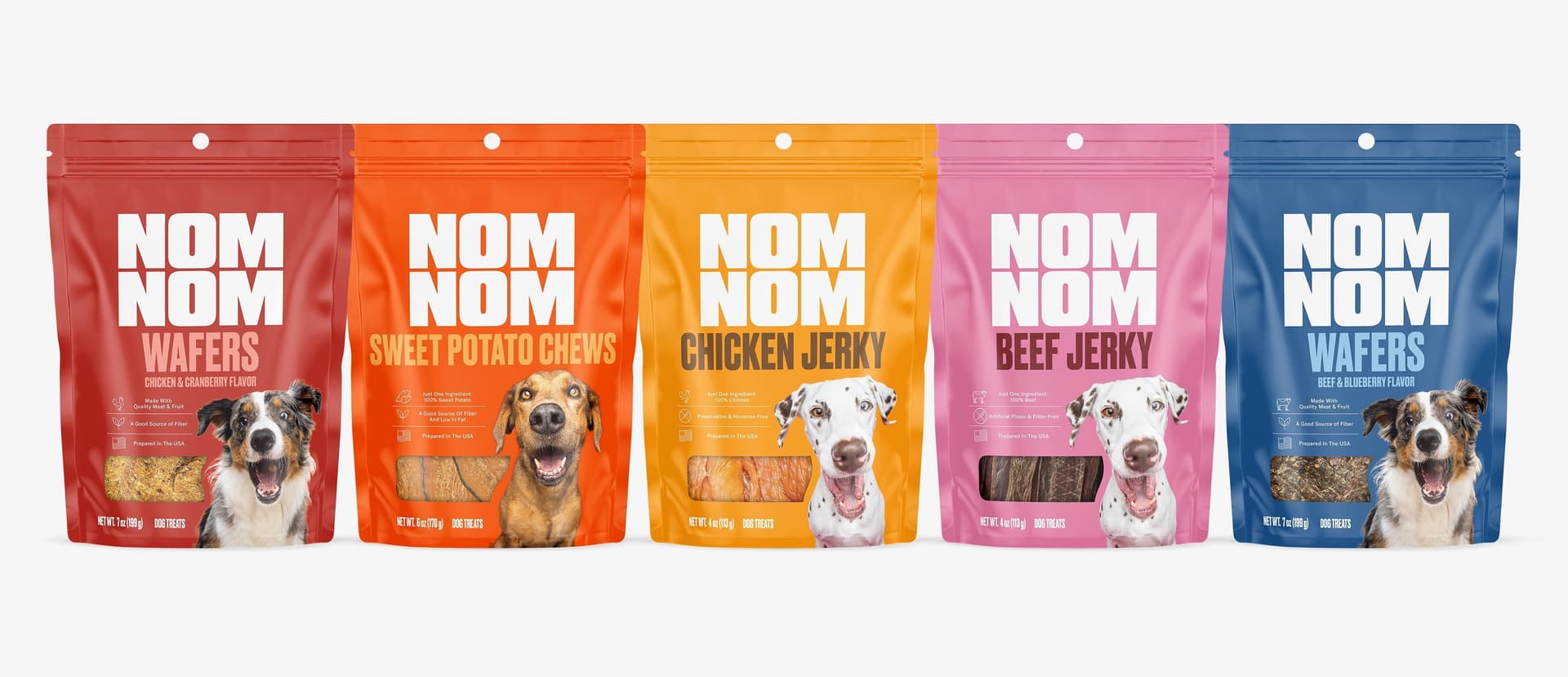 Nom Nom Dog Treats — Petcare & Animals design — by The Creative Pack — 2025 GDUSA award entry