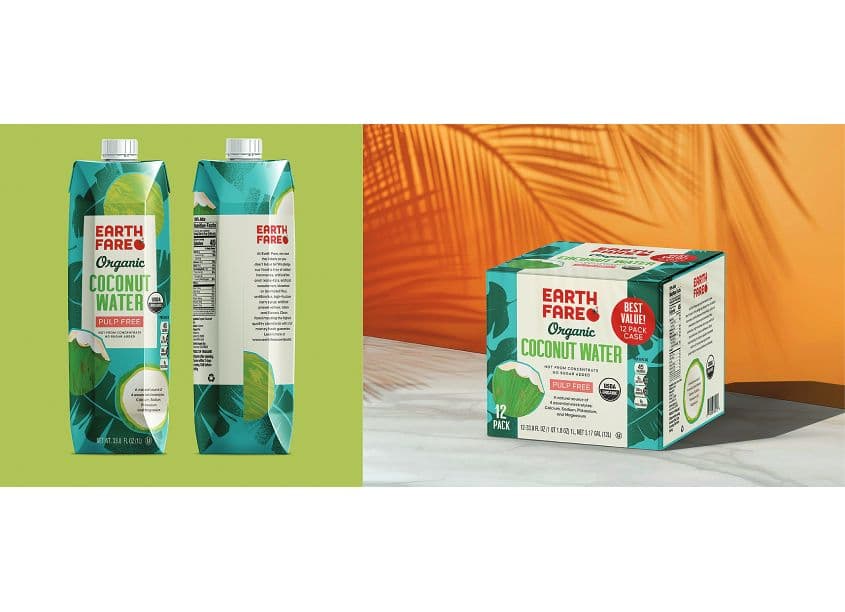 Earth Fare Organic Coconut Water — Health & Wellness design — by The Creative Pack — 2024 GDUSA award entry