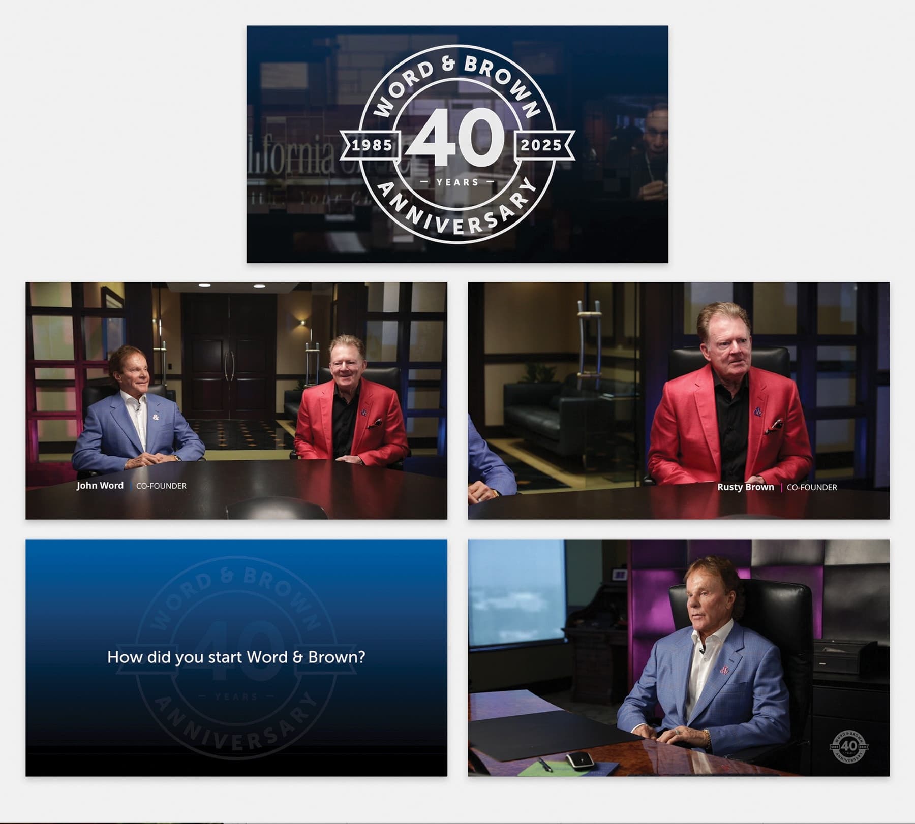Word & Brown 40th Anniversary Video — Animation, Video & Motion design — by Idea Enablers on behalf of The Word & Brown Companies — 2025 GDUSA award entry