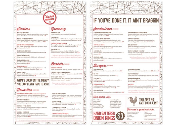 City Hall Cafe Menu