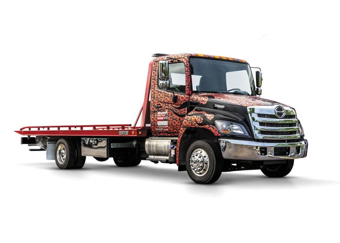 Hino Tow Truck Wrap - Hooks + Flames
