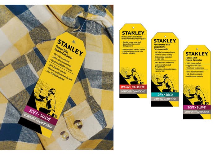 Stanley Workwear Hangtags Packaging
