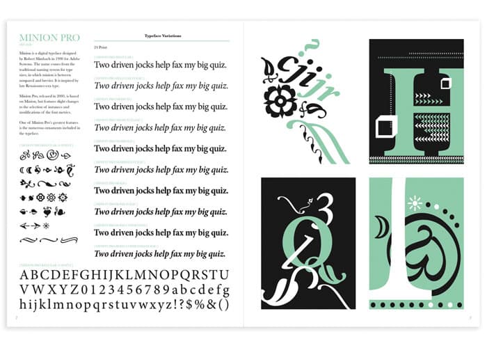 Minion Pro Typographic Specimen