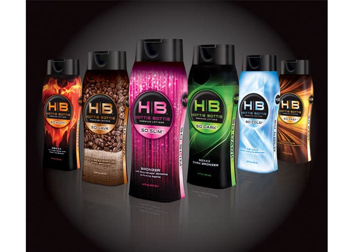 HB Premium Tanning Lotions Packaging