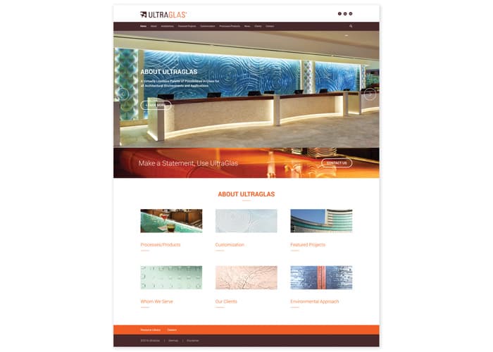 UltraGlas Website Design and Build