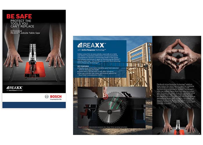 Reaxx Table Saw Sell Sheet