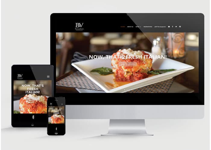 Bacco and Venere Italian Restaurant Website Redesign
