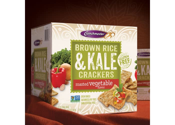 Crunchmaster Brown Rice & Kale Crackers Packaging