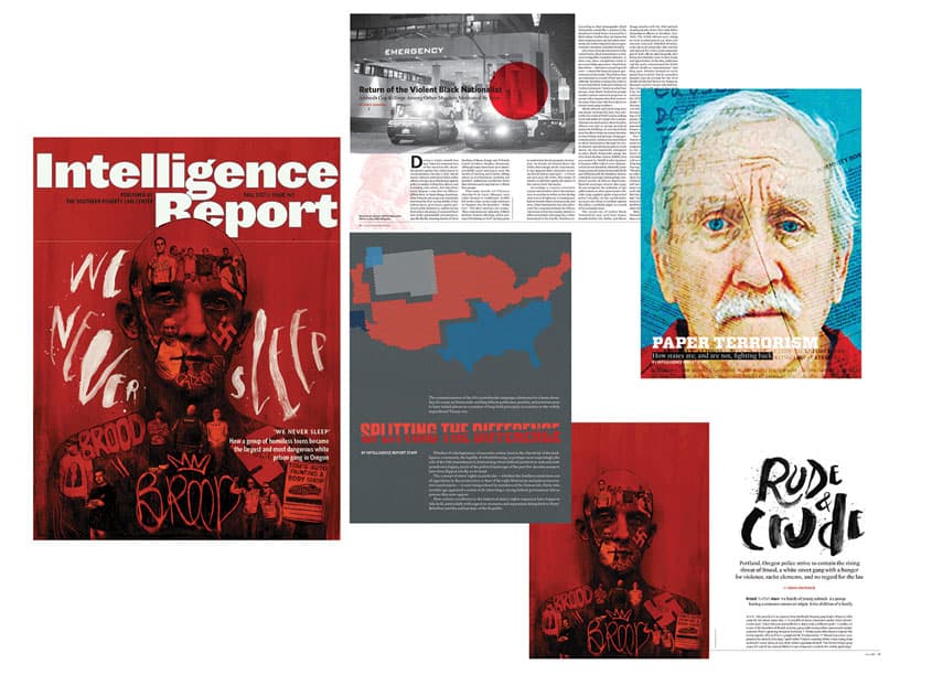 Intelligence Report Issue 163 — Annual & Corporate Reports design — by Southern Poverty Law Center — 2017 GDUSA award winner