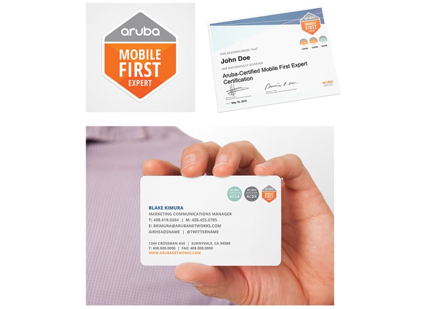 Mobile First Certification Identity — Branding + Identity Programs design — by Aruba, a Hewlett Packard Enterprise Company — 2017 GDUSA award winner