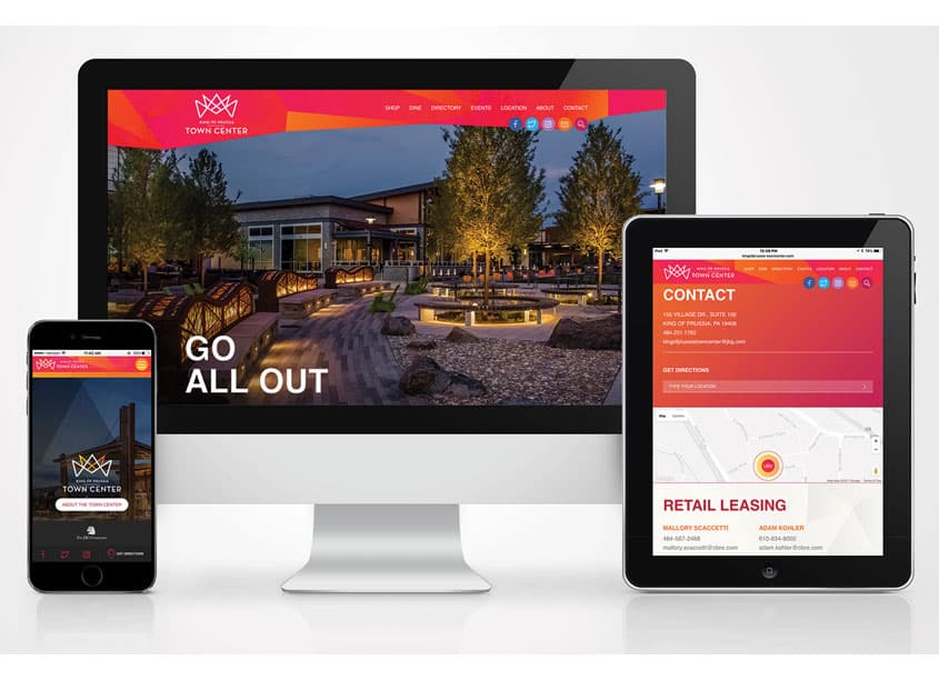 King of Prussia Town Center Website — Website & UX/UI Design — by Streetsense — 2017 GDUSA award winner
