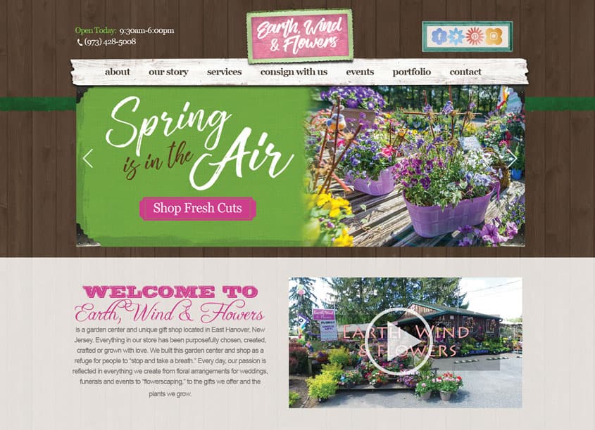 Earth, Wind & Flowers Website