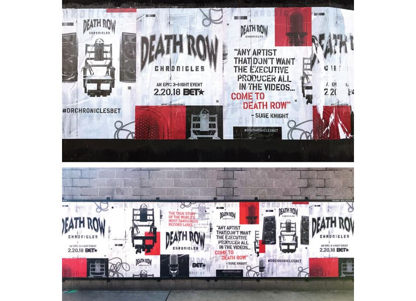 Deathrow Chronicles OOH — P-O-P, Exhibits & Displays design — by BET Networks — 2018 GDUSA award winner