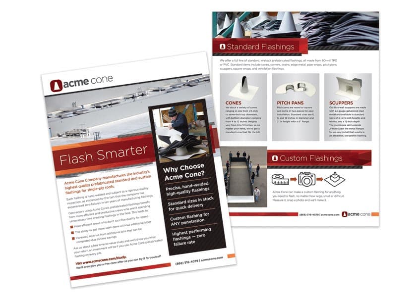 Acme Cone Flash Smarter Sell Sheet — Brochures & Collateral design — by 6sides Marketing — 2018 GDUSA award winner