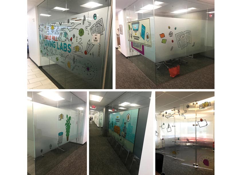 Living Labs Environmental Graphics — P-O-P, Exhibits & Displays design — by c|change — 2018 GDUSA award winner