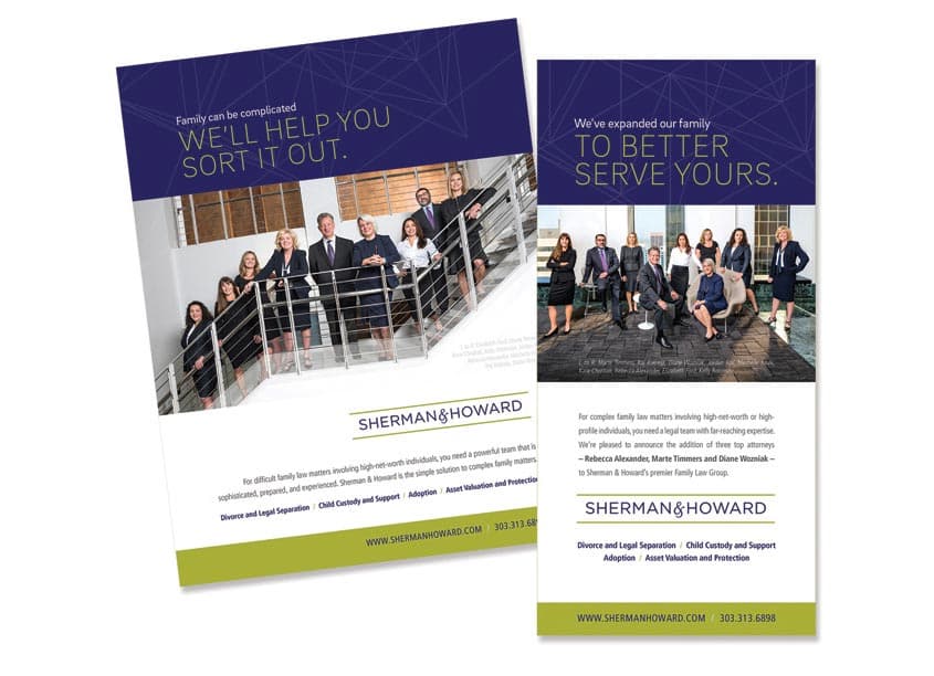 Family Law Advertising — Advertising + Ad Campaigns design — by Design Tree Studios — 2018 GDUSA award winner