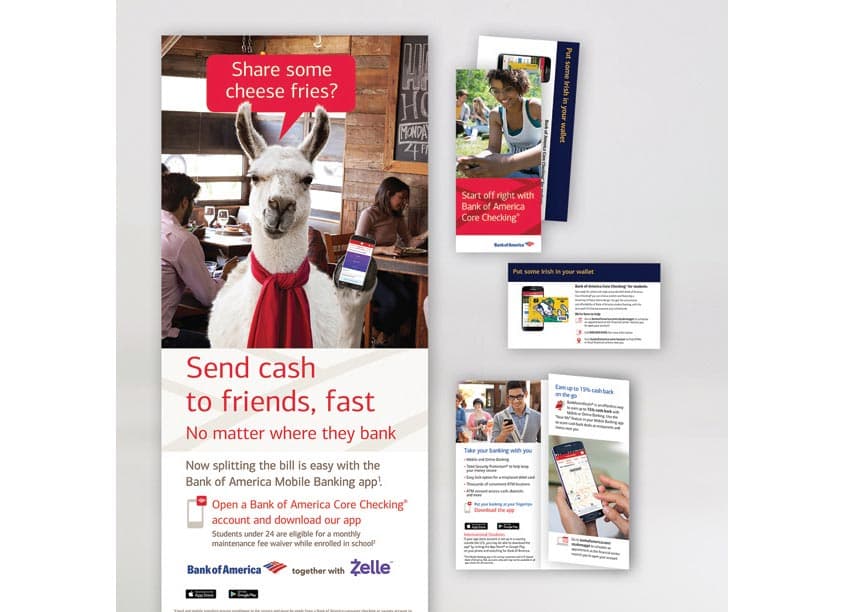 Student Banking Campaign — P-O-P, Exhibits & Displays design — by Bank of America, Enterprise Creative Solutions — 2018 GDUSA award winner