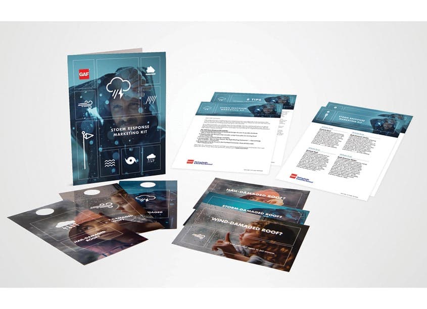 Storm Response Marketing Kit — Brochures & Collateral design — by GAF Creative Services — 2018 GDUSA award winner