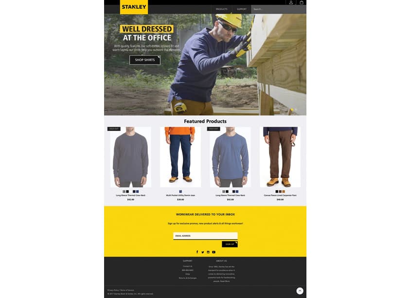 Stanley Workwear Website