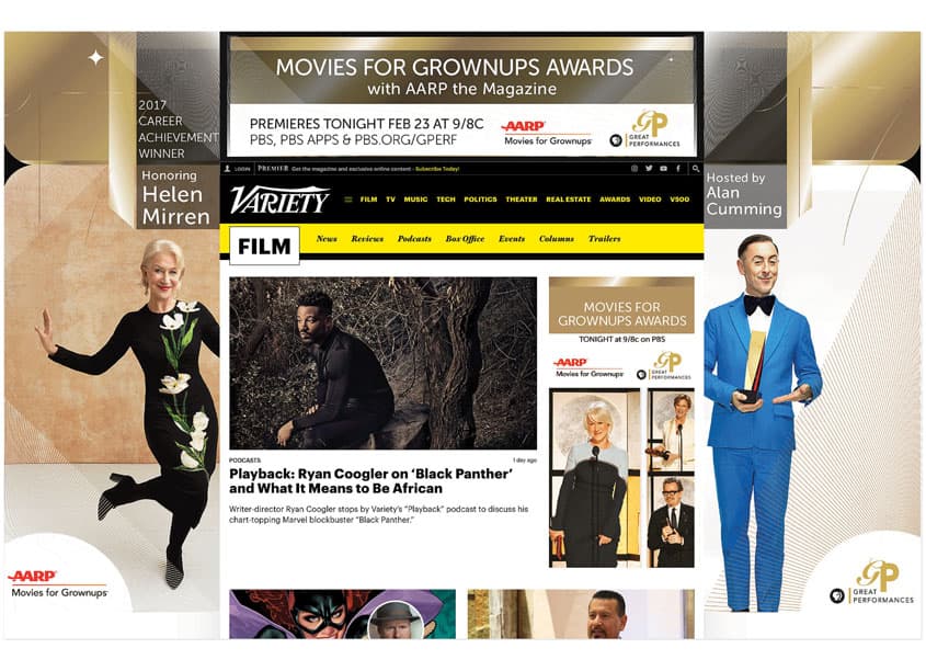 AARP Movies for Grownups Takeover Ad