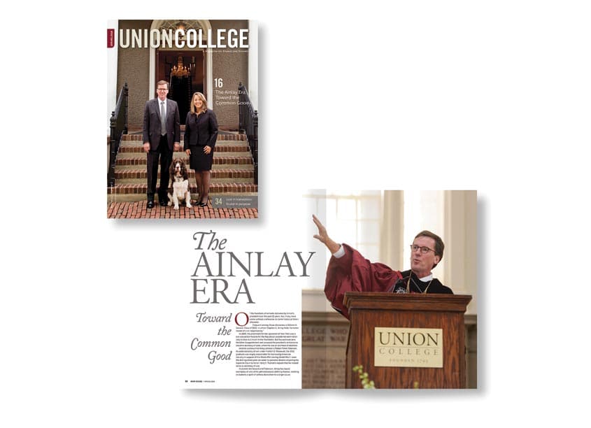 Union College Magazine Spring 2018 — Publications & Newsletters design — by 2k Design — 2018 GDUSA award winner