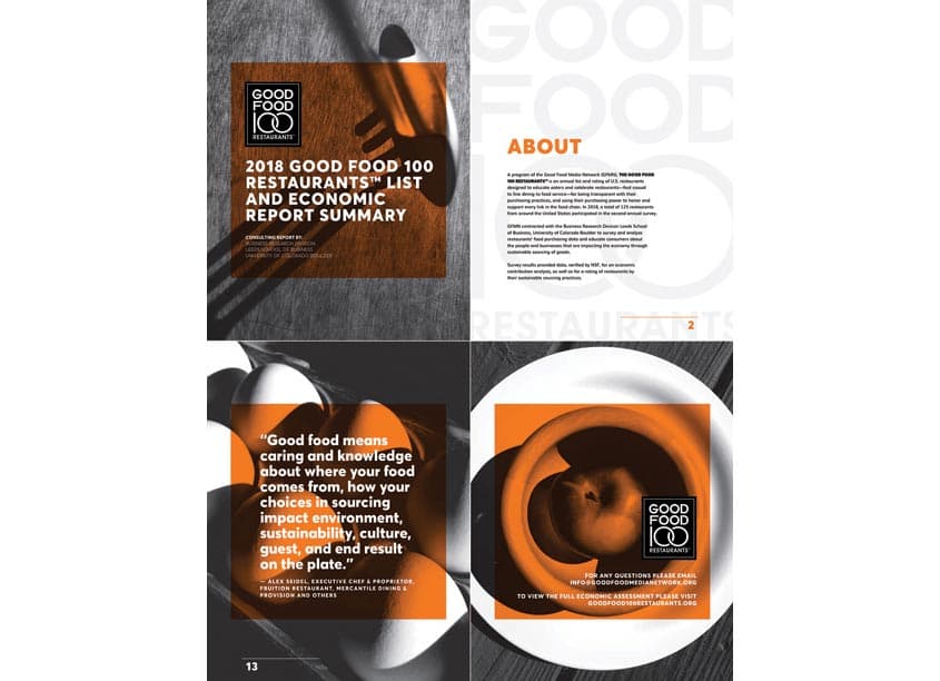 Good Food 100 Restaurants Summary Report Design