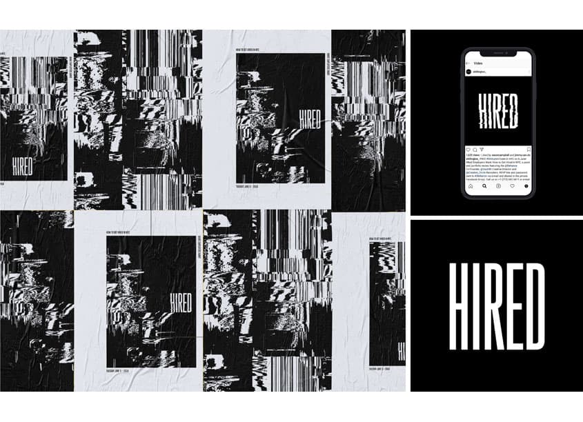 HIRED Branding and Identity — Branding + Identity Programs design — by Anthony Wood Design — 2018 GDUSA award winner