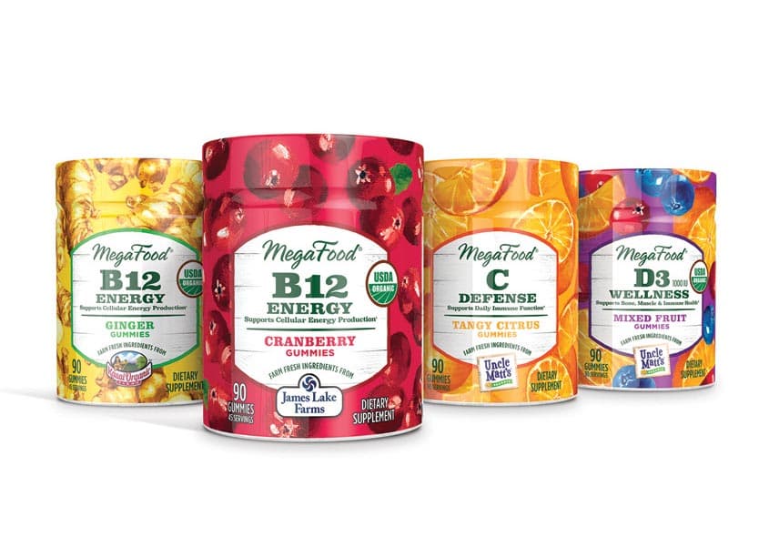 Megafood Gummy Vitamins — Package Design — by Hughes BrandMix — 2018 GDUSA award winner