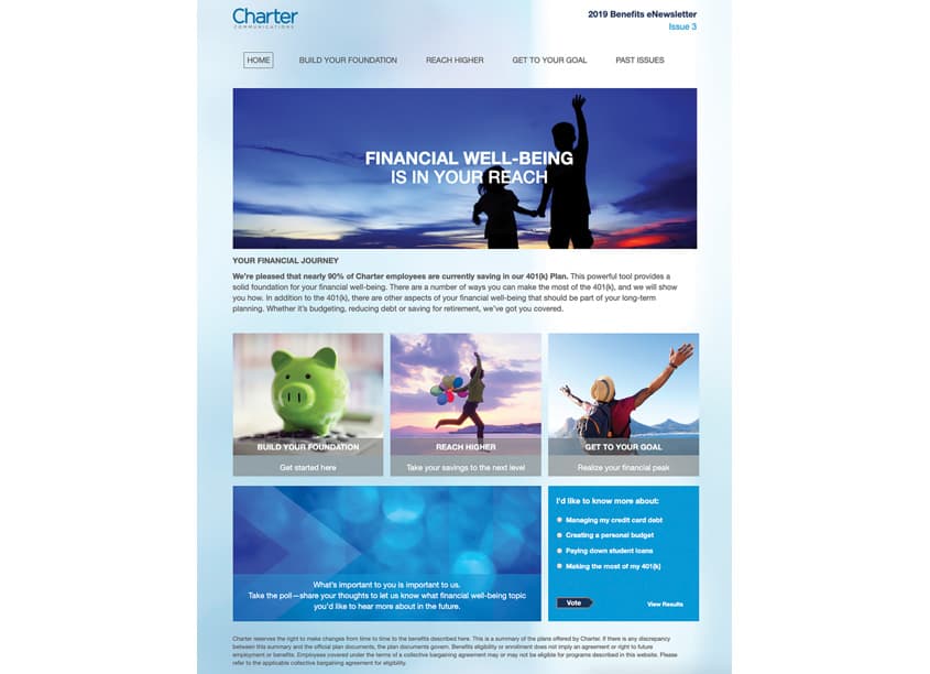 Benefits eNewsletter | Summer 2019 — Website & UX/UI Design — by Alight Solutions — 2019 GDUSA award winner