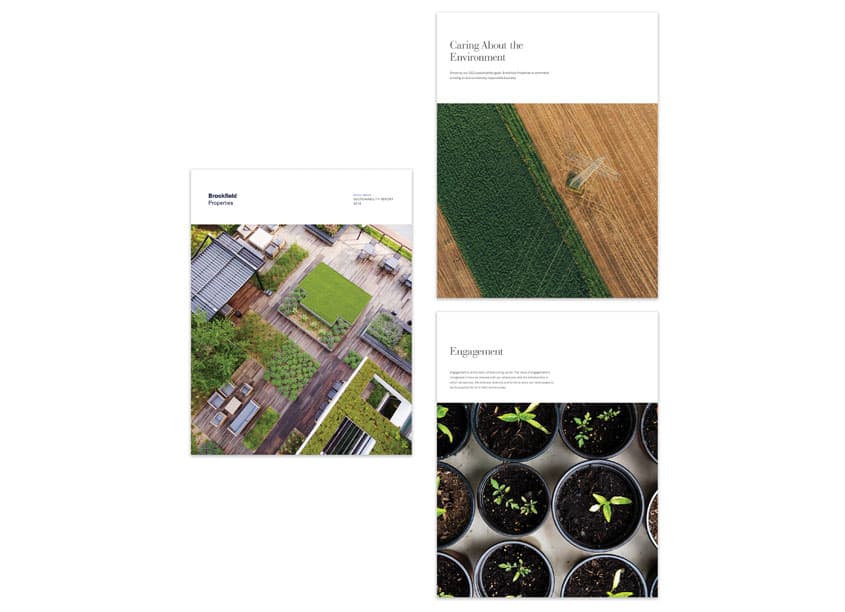 Corporate Social Responsibility Report — Annual & Corporate Reports design — by Brookfield Properties — 2019 GDUSA award winner