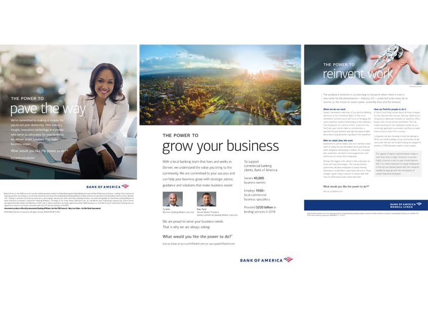 The Power To… Advertising Campaign — Annual & Corporate Reports design — by Bank of America, Enterprise Creative Solutions — 2019 GDUSA award winner